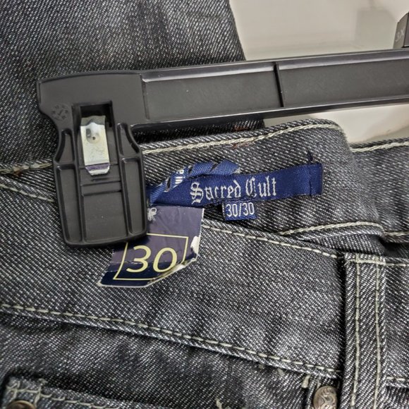 Sacred Cult Men's Metallic Blue Jeans 30x30 New - Picture 3 of 8